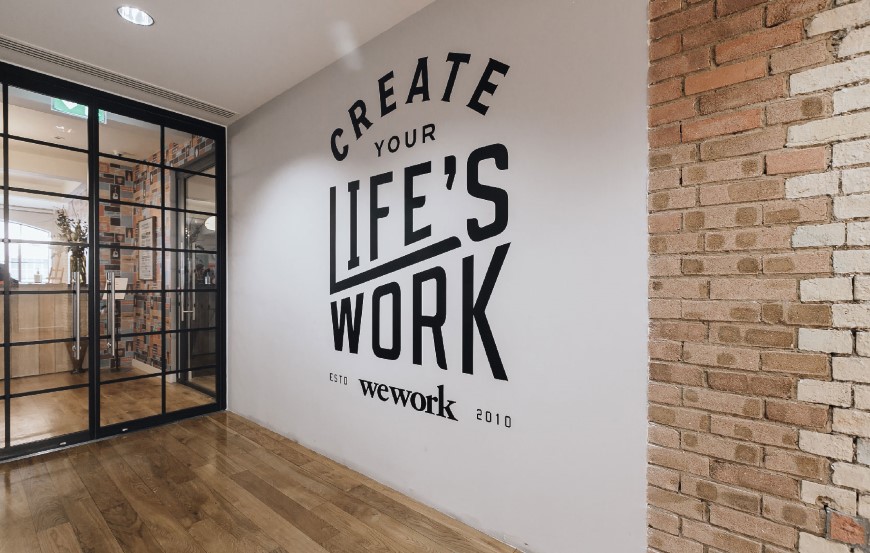 3. From the walls in the lobby area of WeWork’s London office 