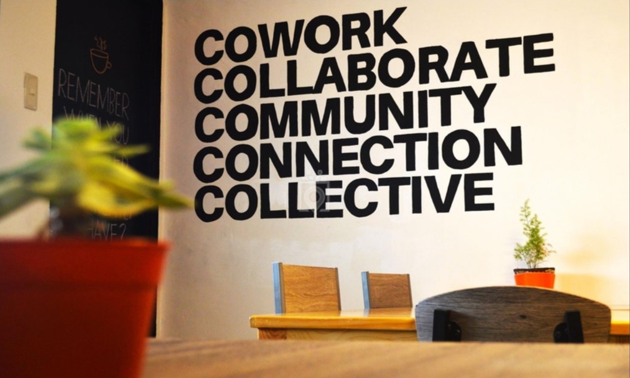 16. The pillars of coworking as a wall sticker at Cofficina café and coworking space in the Philippines 