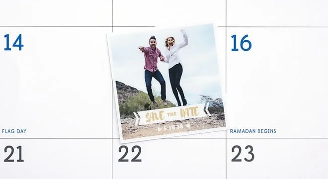 WEDDING ANNOUNCEMENT SAVE-THE-DATE STICKER Image via Sticker Mule