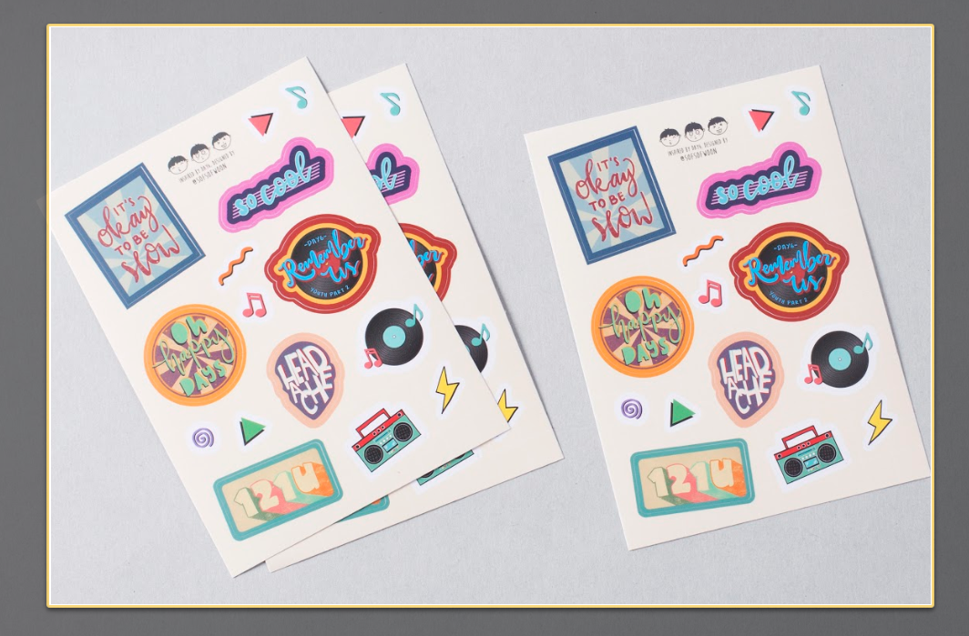 Kiss Cut Stickers for a client by Gumtoo Stickers