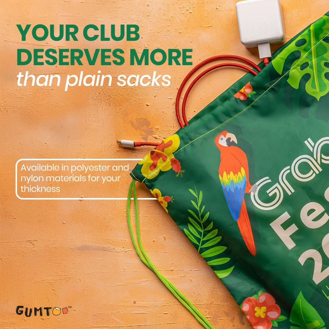 Your club deserves more than plain sacks.Custom drawstring bags in polyester or nylon, available in 3 sizes, and ready for your logo in screen print.From giveaways to game days &mdash; make sure your brand is carried everywhere. #CustomDrawstringBags
