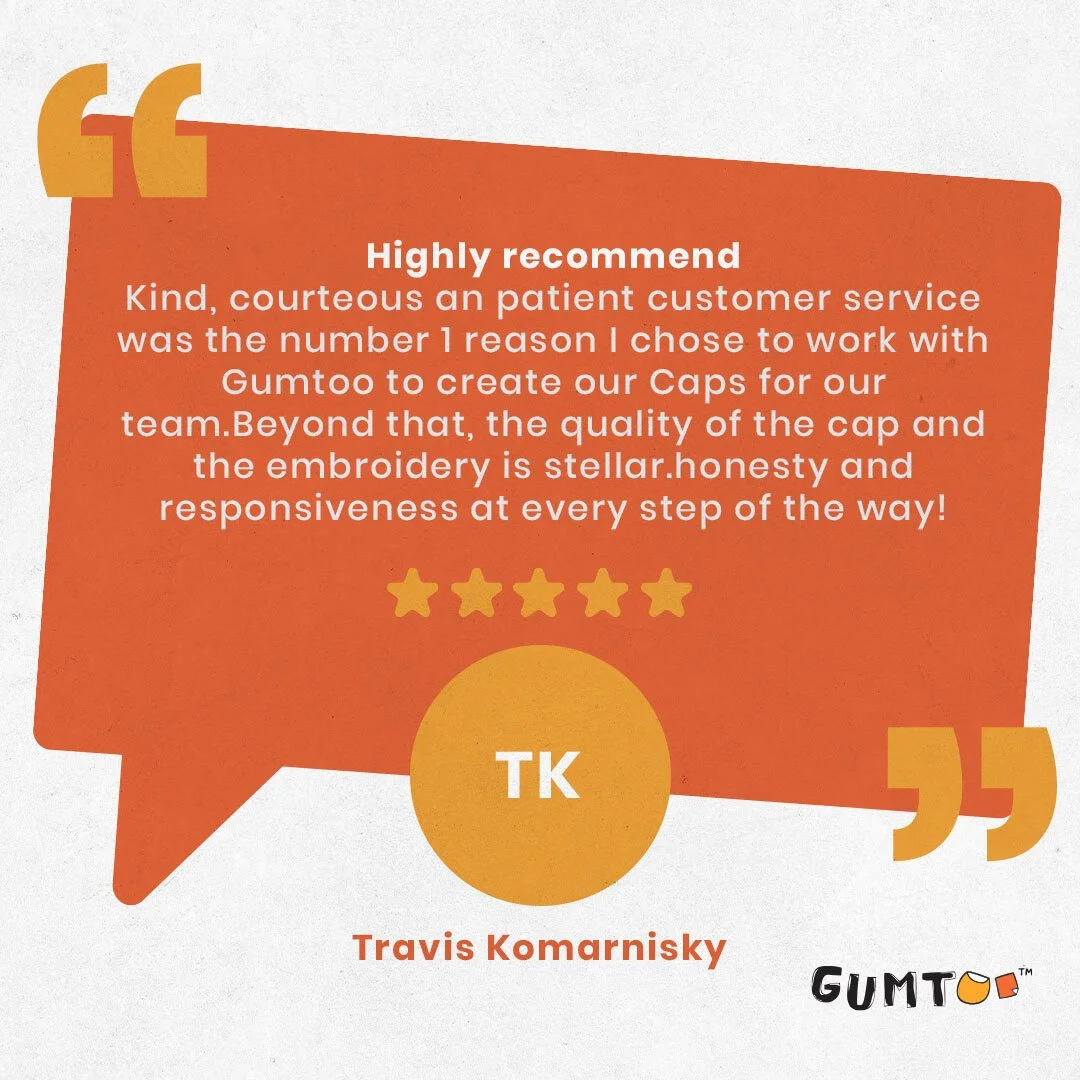 From vision to delivery &mdash; partnerships like these remind us why we love what we do.
Thank you, Travis, for trusting Gumtoo with your team caps. #ClientLove #TeamCaps #Gumtoo #MerchThatMatters #BrandMerchandise