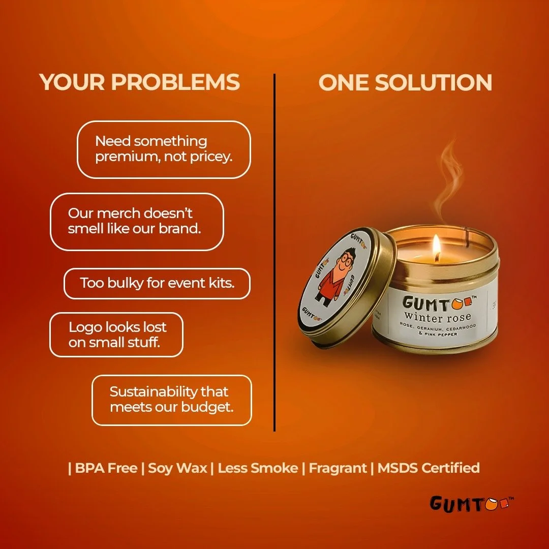 From brand recall to scent recall, your logo just found its glow. ✨
Our custom travel candles fix the 5 biggest problems in corporate gifting: cost, bulk, design, sustainability and recall. 
DM us to customise your own travel candles.
#B2BMarketing #