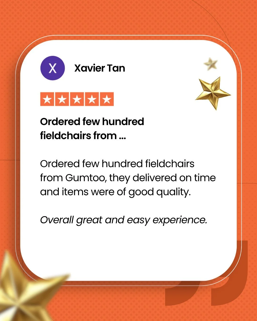 Custom Branded Fieldchairs are built to deliver comfort, quality, and reliability at scale! 🏕️💼 Big orders demand seamless execution, and we&rsquo;re proud to make bulk corporate gifting an easy, stress-free experience. A huge thank you to Xavier T