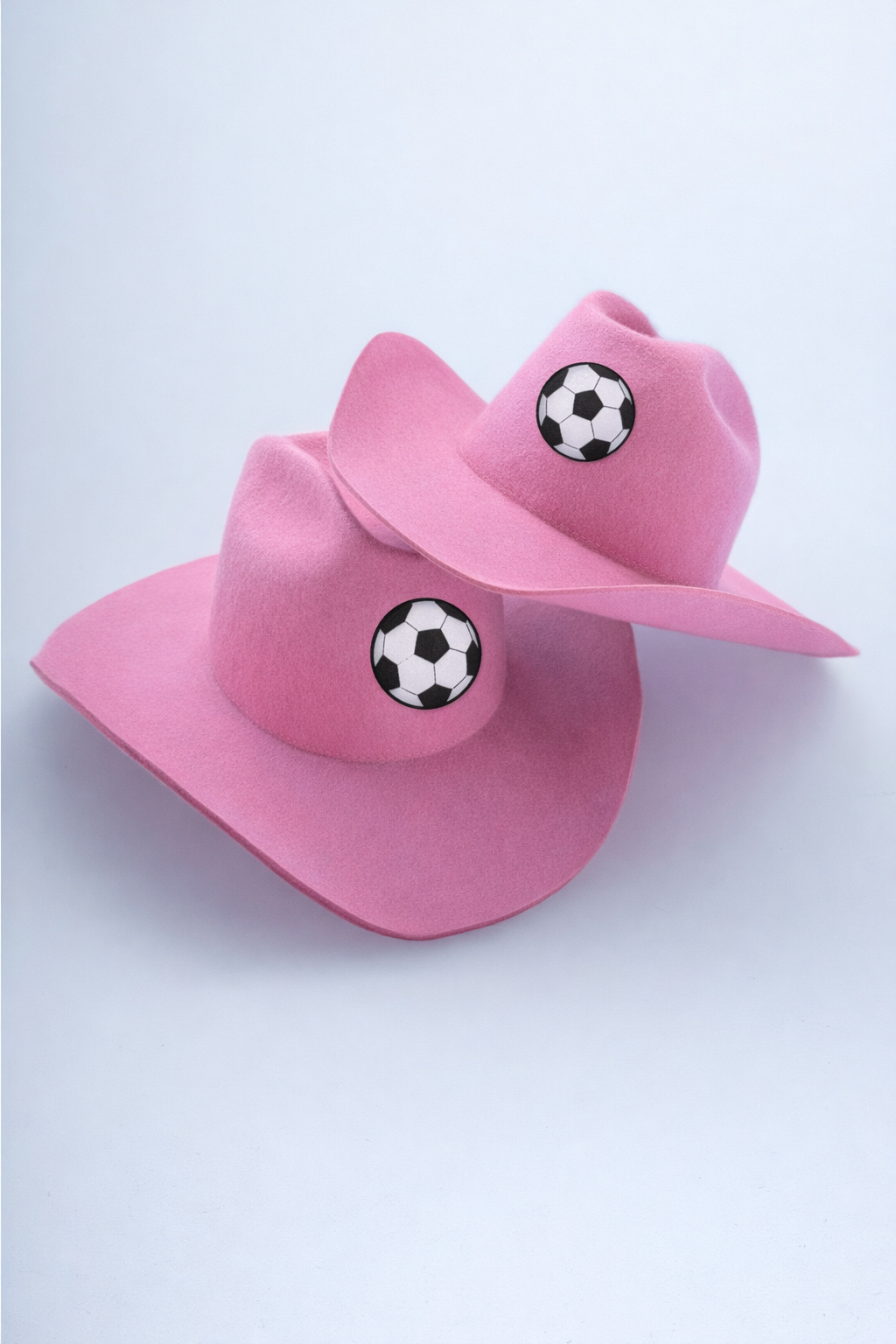 Pink Straw hat with football logo