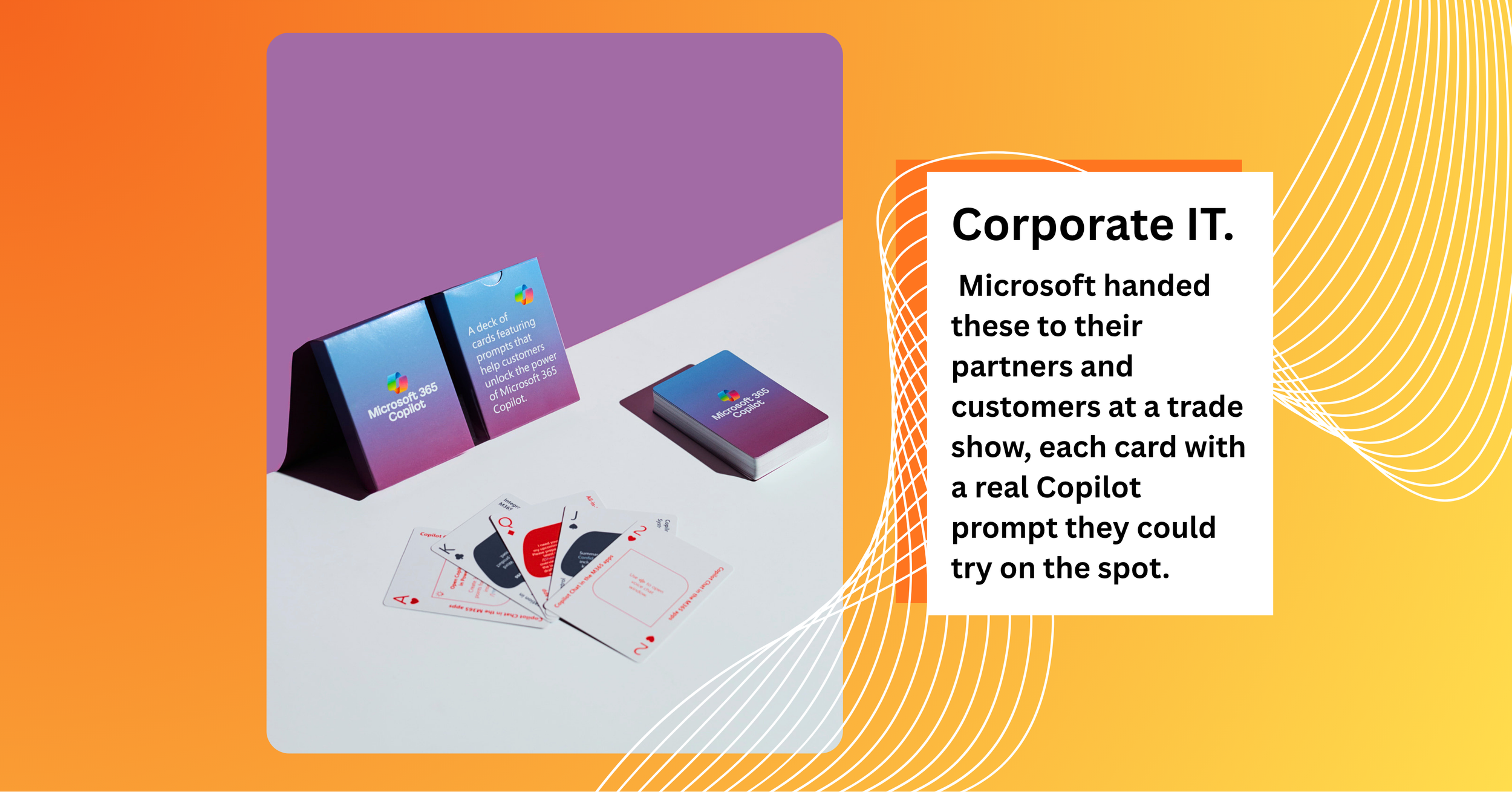 Custom playing cards for business with Microsoft Copilot prompts on each card