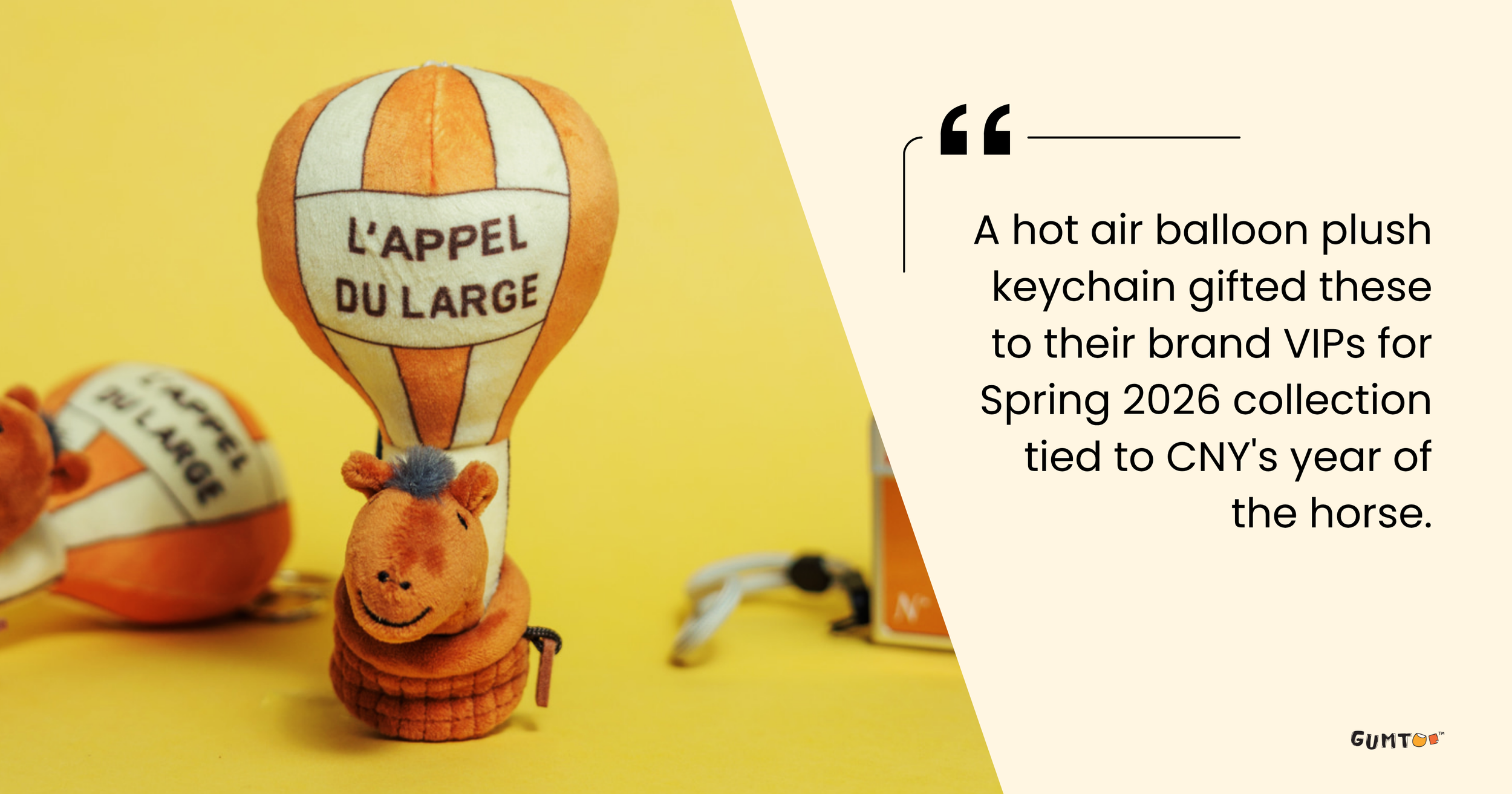Hermès hot air balloon plush keychain from Year of the Horse campaign