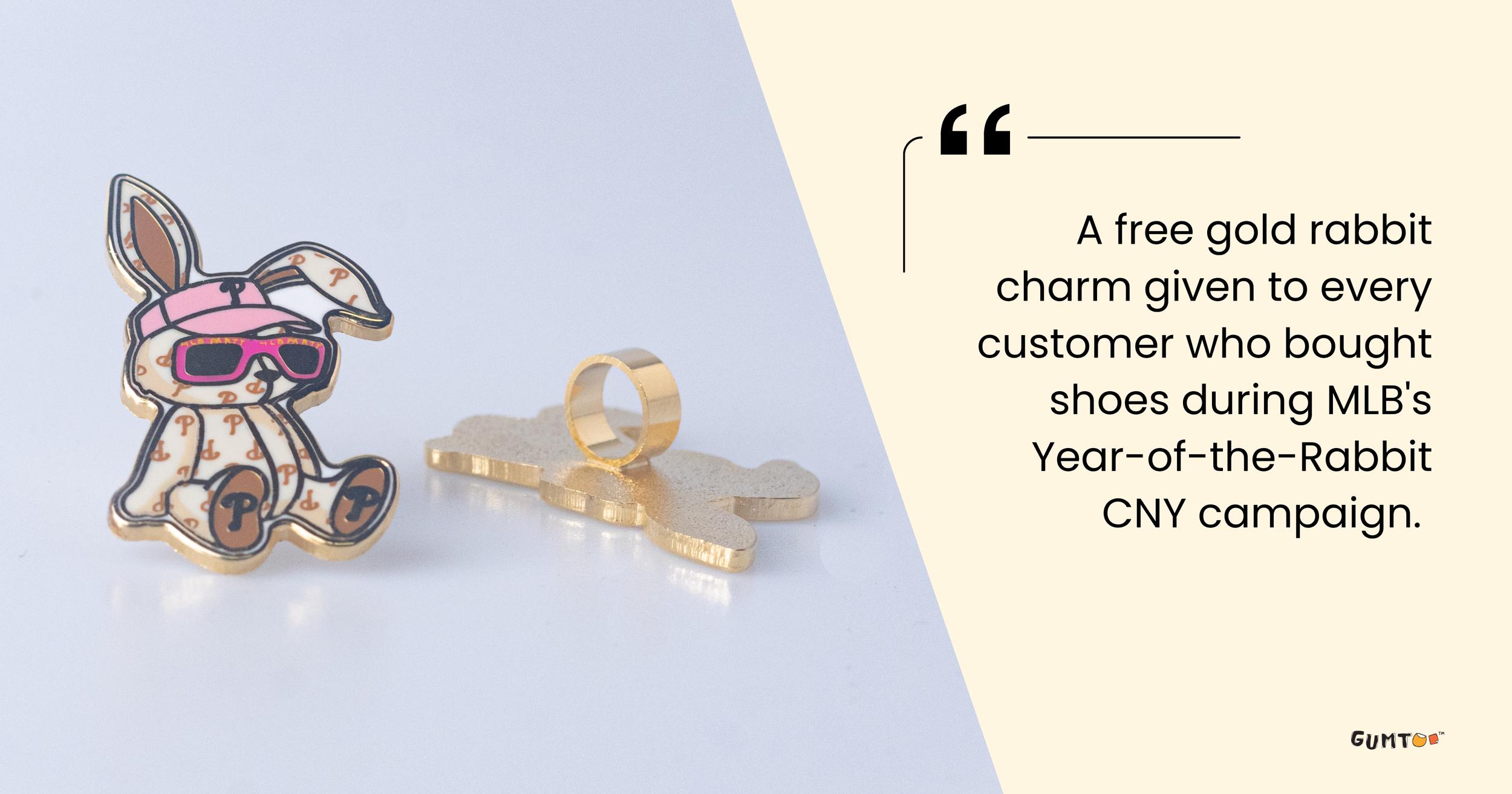 MLB gold enamel rabbit shoe charm gifted with CNY shoe purchase
