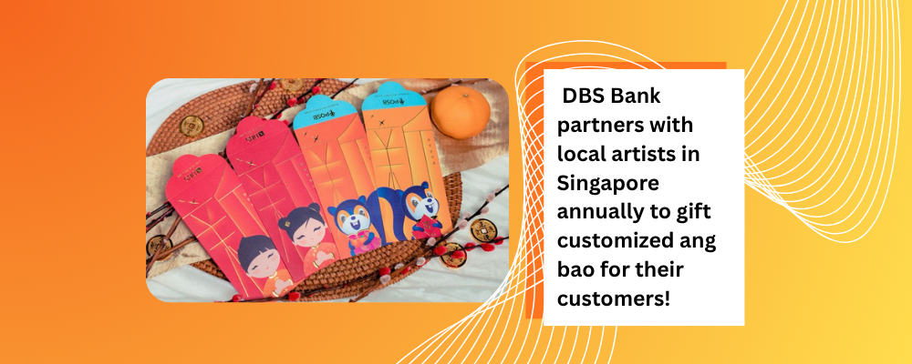 DBS Bank CNY ang bao designed by local Singaporean artists — an example of corporate gifts Singapore done as brand strategy