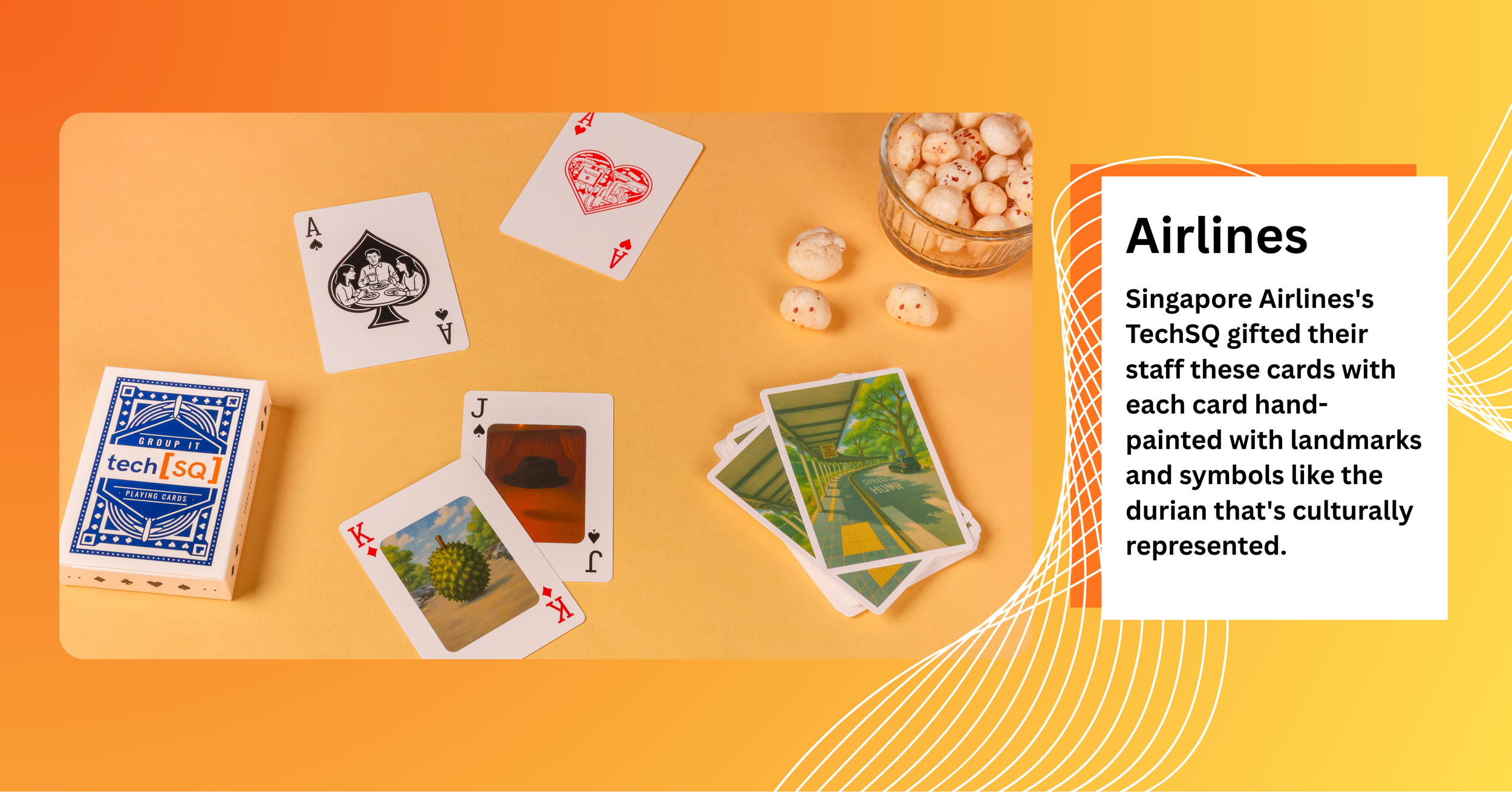 Custom playing cards for business TechSQ Singapore Airlines deck