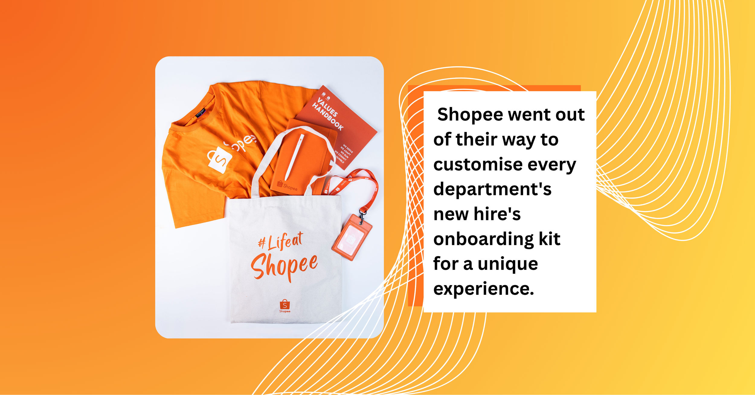Employee onboarding kit Singapore, customised by Shopee