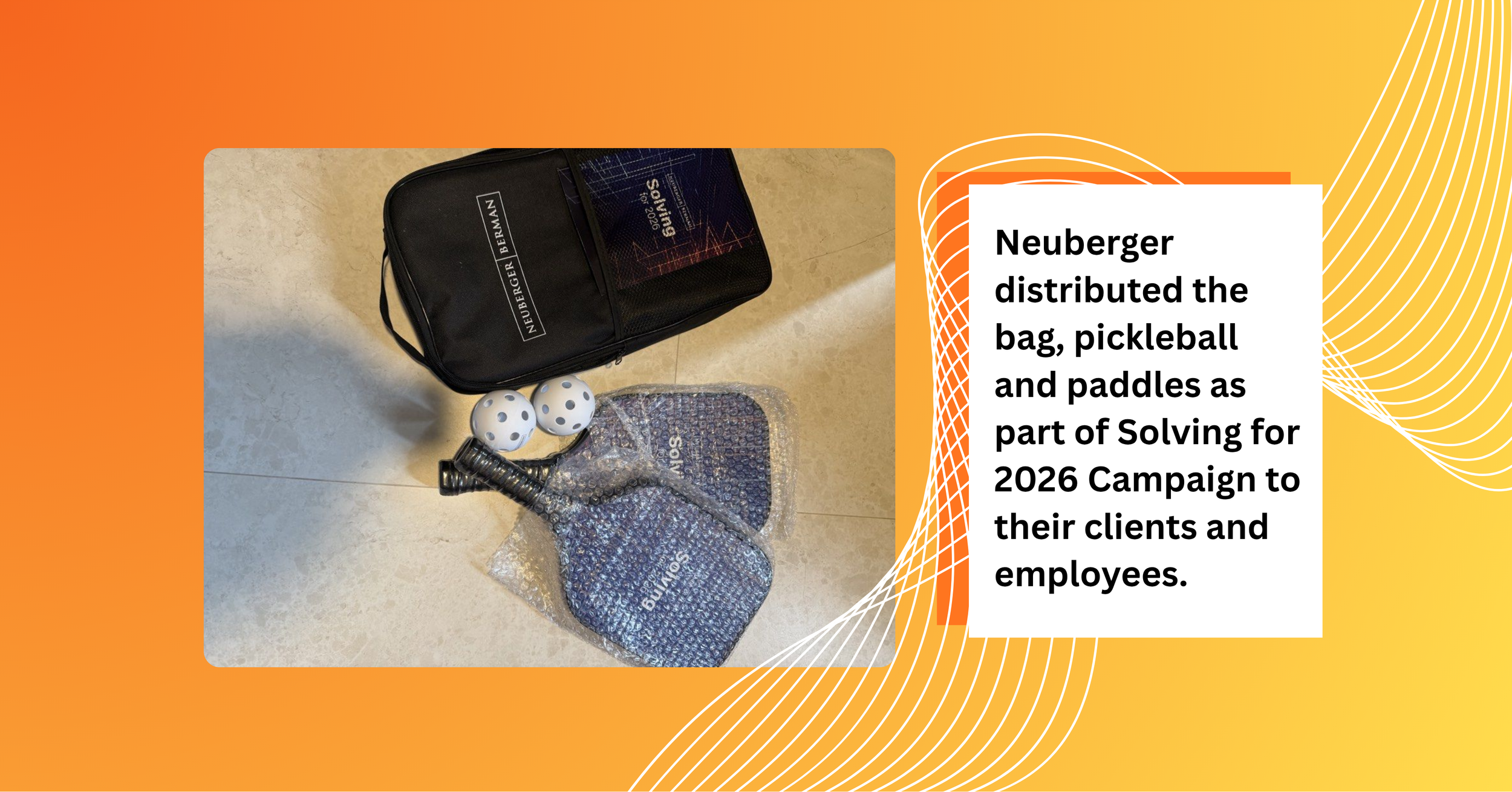 Custom pickleball merchandise, Neuberger Berman set