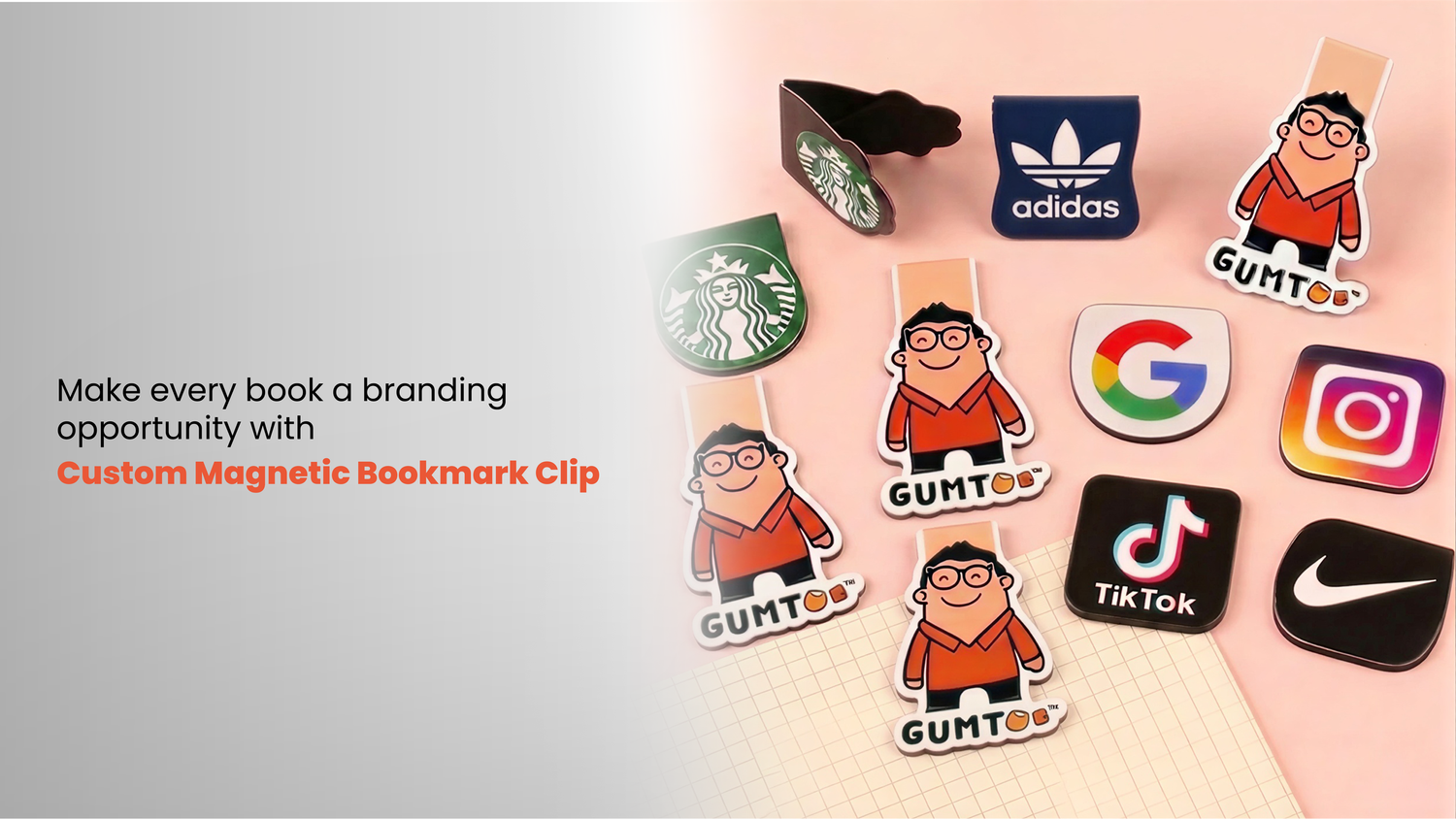 Custom Magnetic Bookmark Clip | Personalised Page Markers | Gumtoo