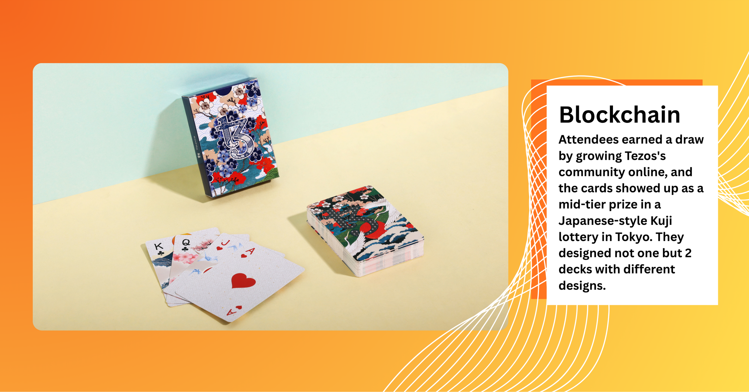 Custom playing cards for business Tezos Kuji prize draw Tokyo
