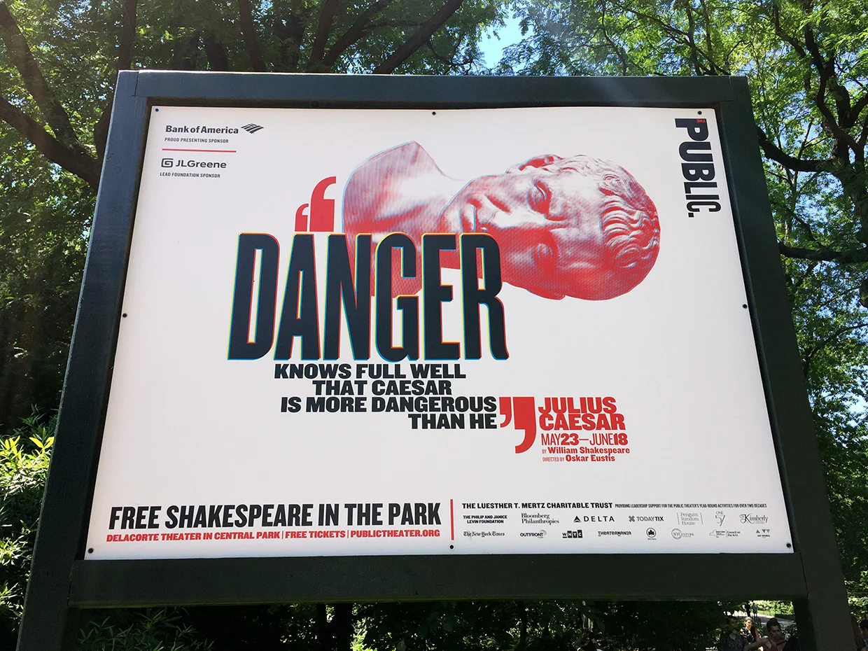 Paula Scher’s campaign for The Public Theatre in Central Park.