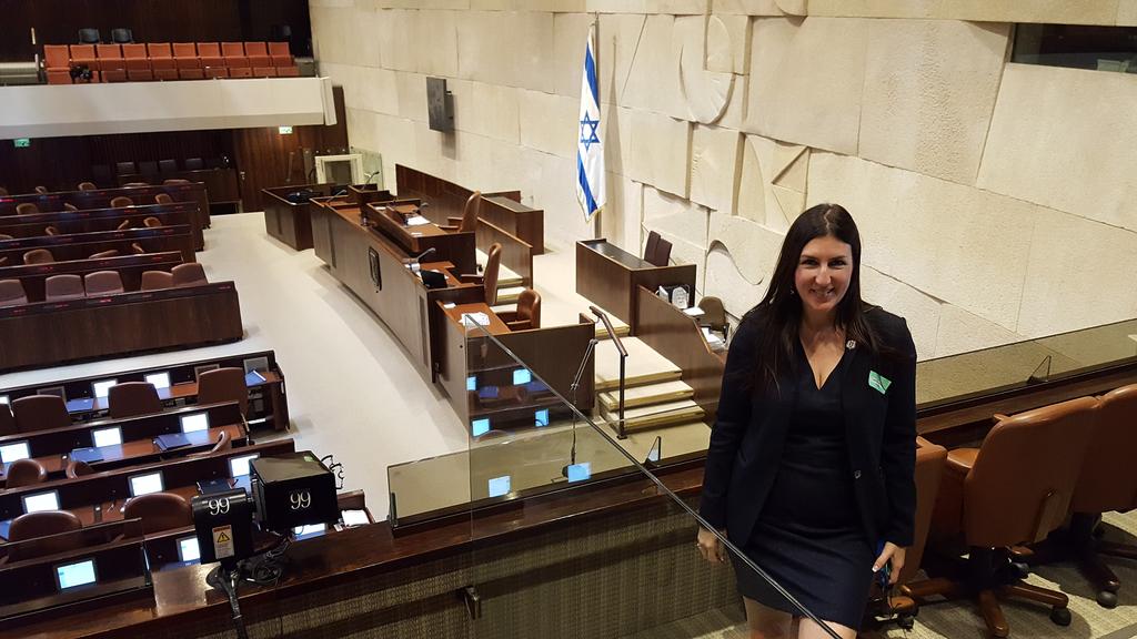 Hannah Kane, State Representative for Massachusetts's 11th District, visiting the Knesset with the Jewish Community Relations Council. (Photo: Twitter/ @HannahEKaneMA) 