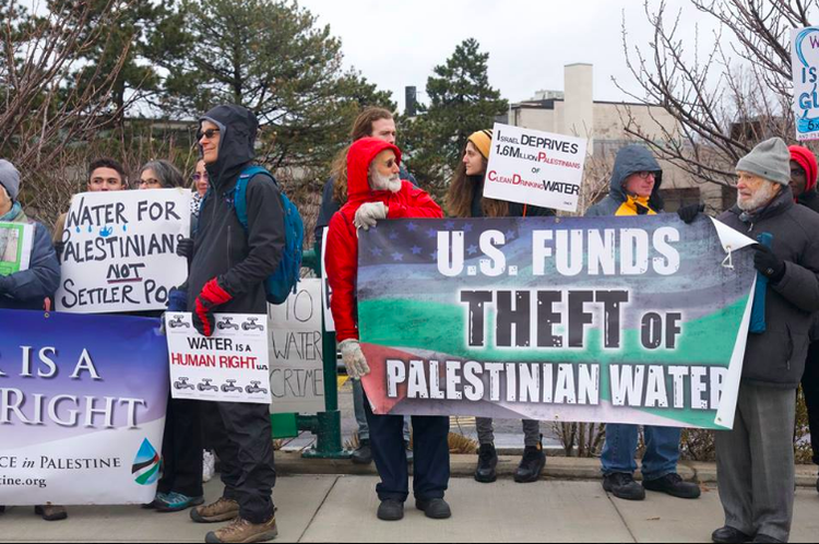 The Alliance for Water Justice in Palestine on our World Water Day standout. Photo: Larry Aaronson