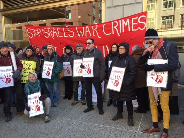 Demonstration outside the Israeli Consulate. Boston 2018.