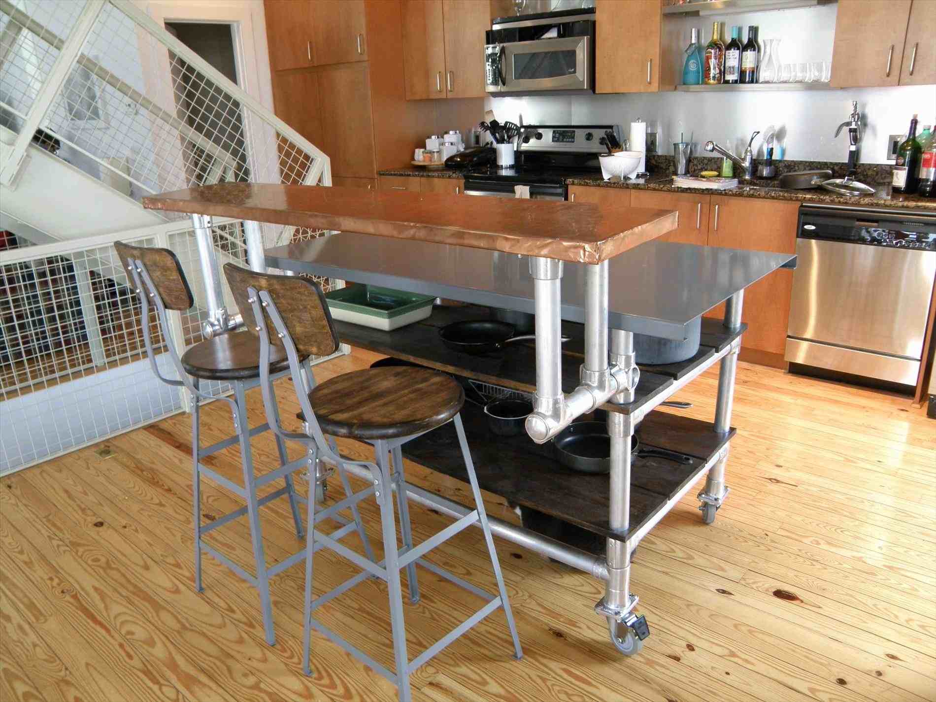 A rolling kitchen island is convenient, versatile, and excellent for a smaller kitchen. This type of island is not stationary, and can be moved from space to space at the user’s discretion. When not in use, a rolling kitchen island can be tucked away in a corner and out of the way of the rest of the kitchen. The rolling kitchen island is great for someone that needs just a little more room to work with at an affordable price.