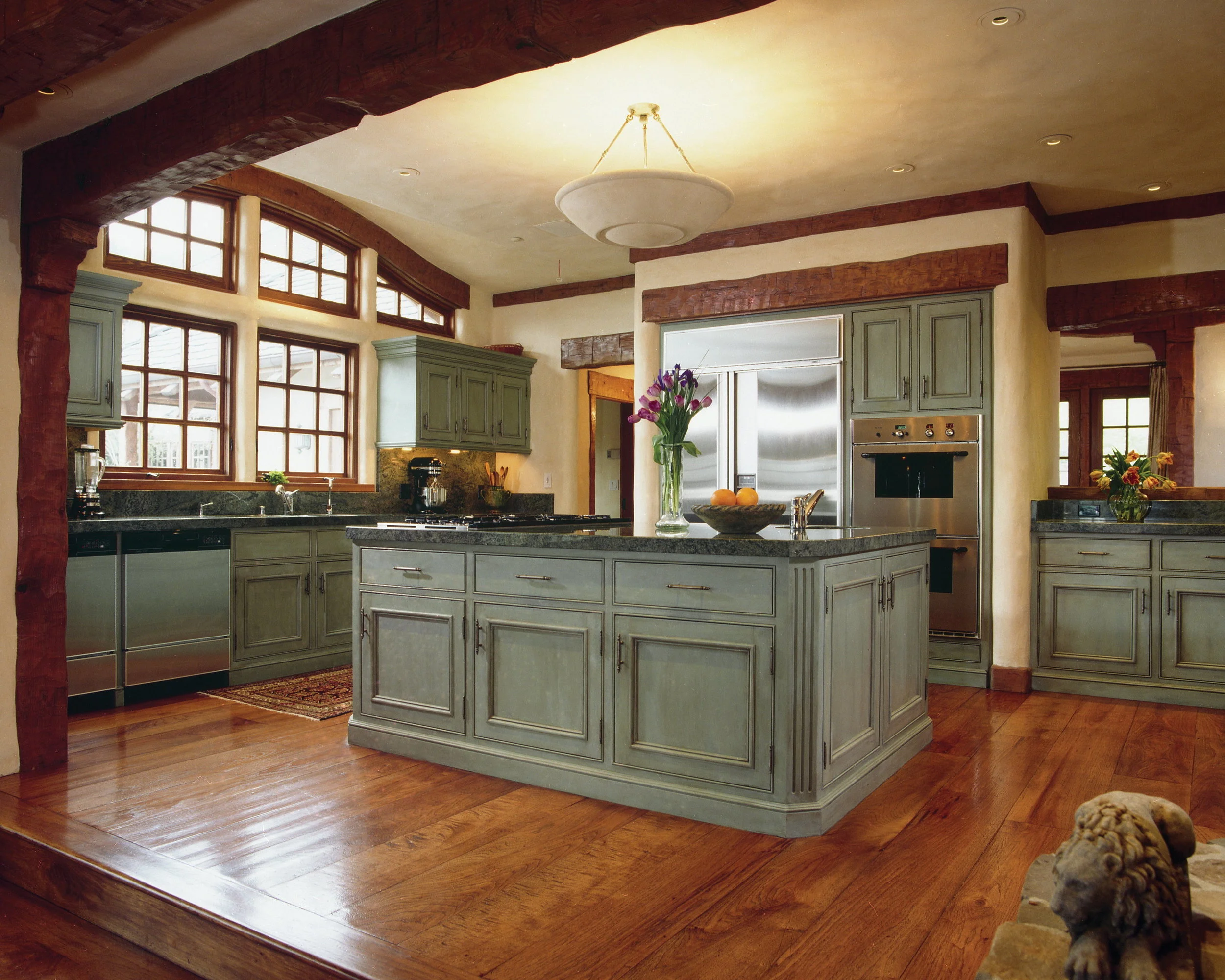 If you’re looking for a statement piece that will catch the eye, the furniture-style kitchen is the best choice! This kitchen island tends to be a little smaller than the typical kitchen island. It is best for someone looking to add a unique touch to their kitchen, who wants a more “homey” feel, and doesn’t need a lot of extra space.