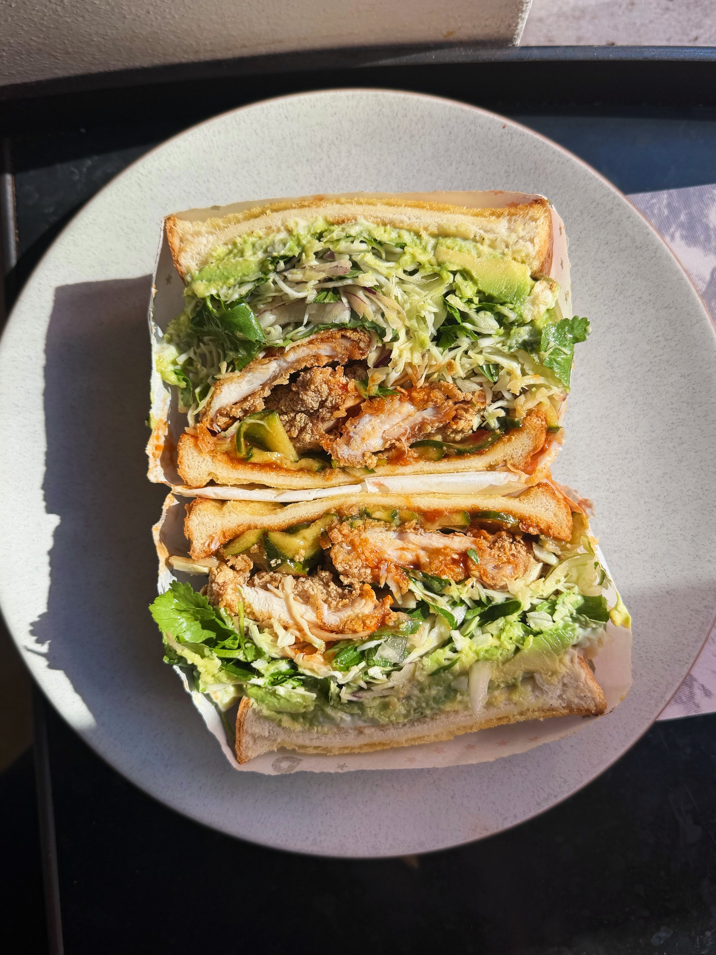 All time order. Fried Chicken Sando with added avocado 🔥