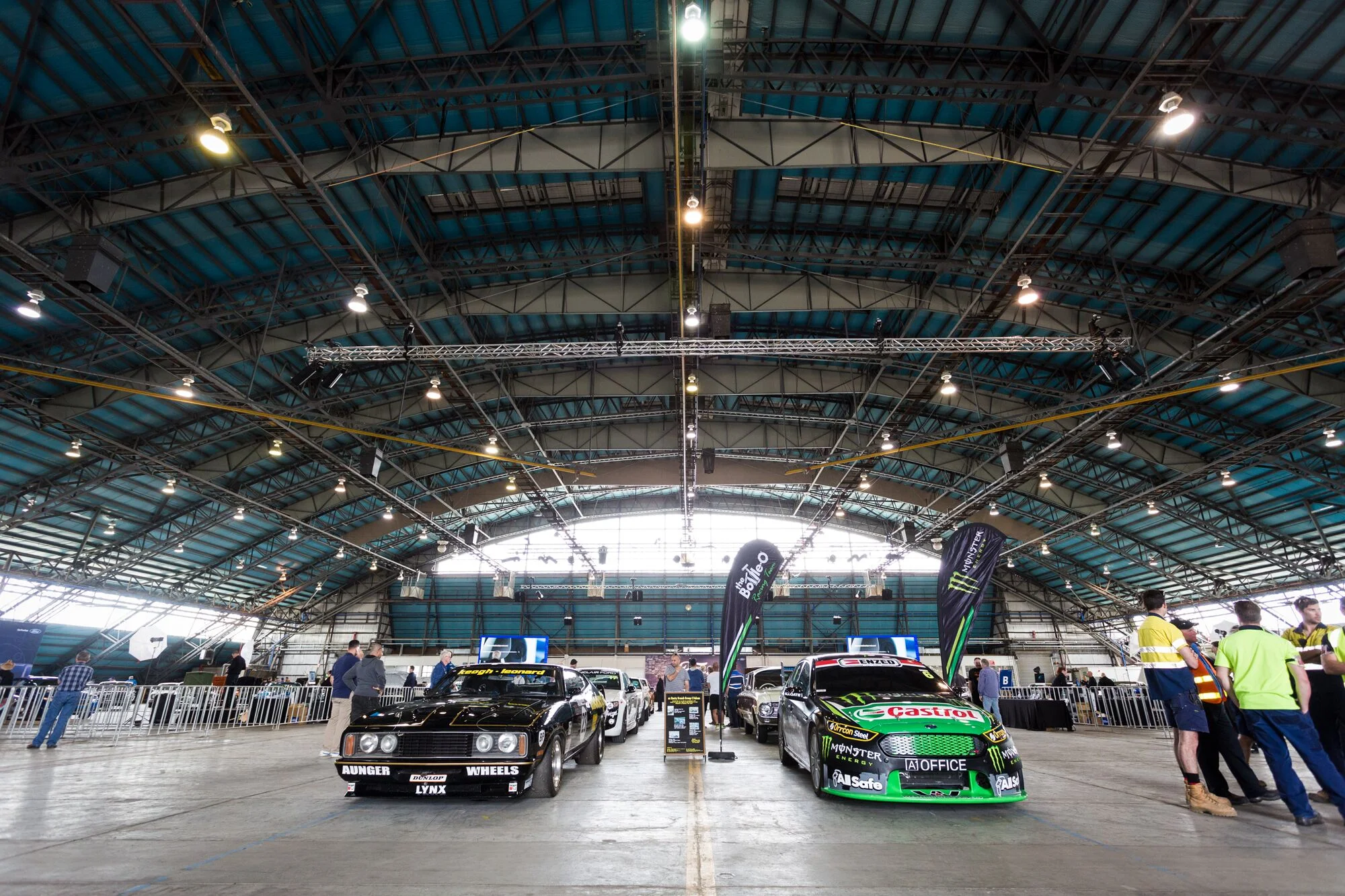 In a hangar at Avalon Airport, a collection of Falcons were on display.
