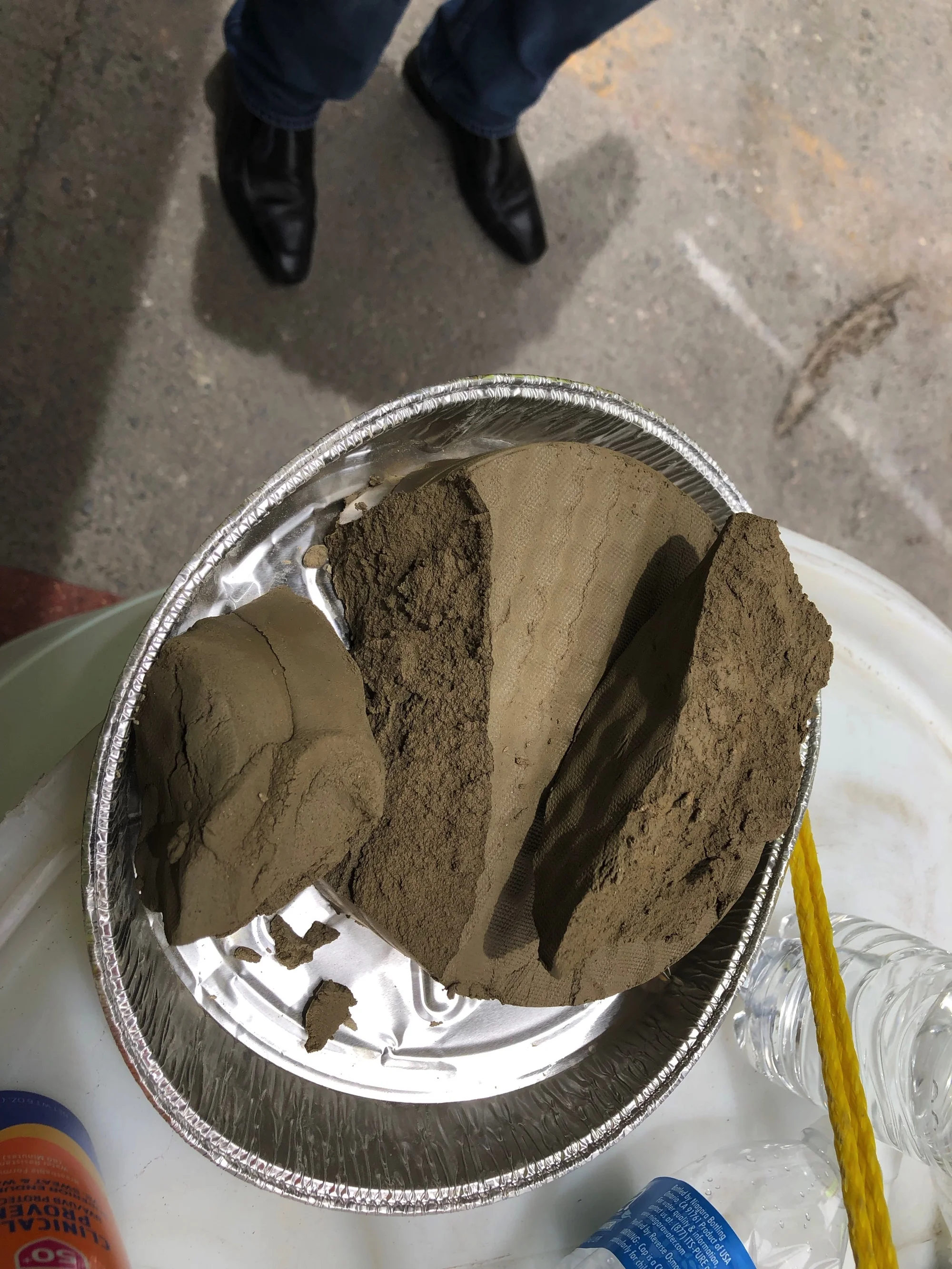 Sample of filter cake, estimated at 16% moisture