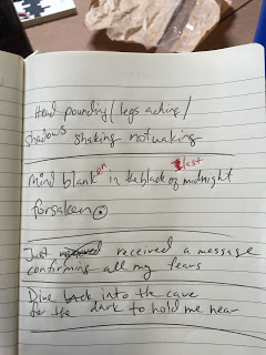 Carlos Aguirre performed his captivating beat box and rapped version of Poe's "Tell Tale Heart" before guiding us through several mini-lessons culminating in a group exercise: adapt a stanza from Gerard Manley Hopkin's poem "I wake and feel the fell of dark, not day" into a rap, add a beat, and perform it .