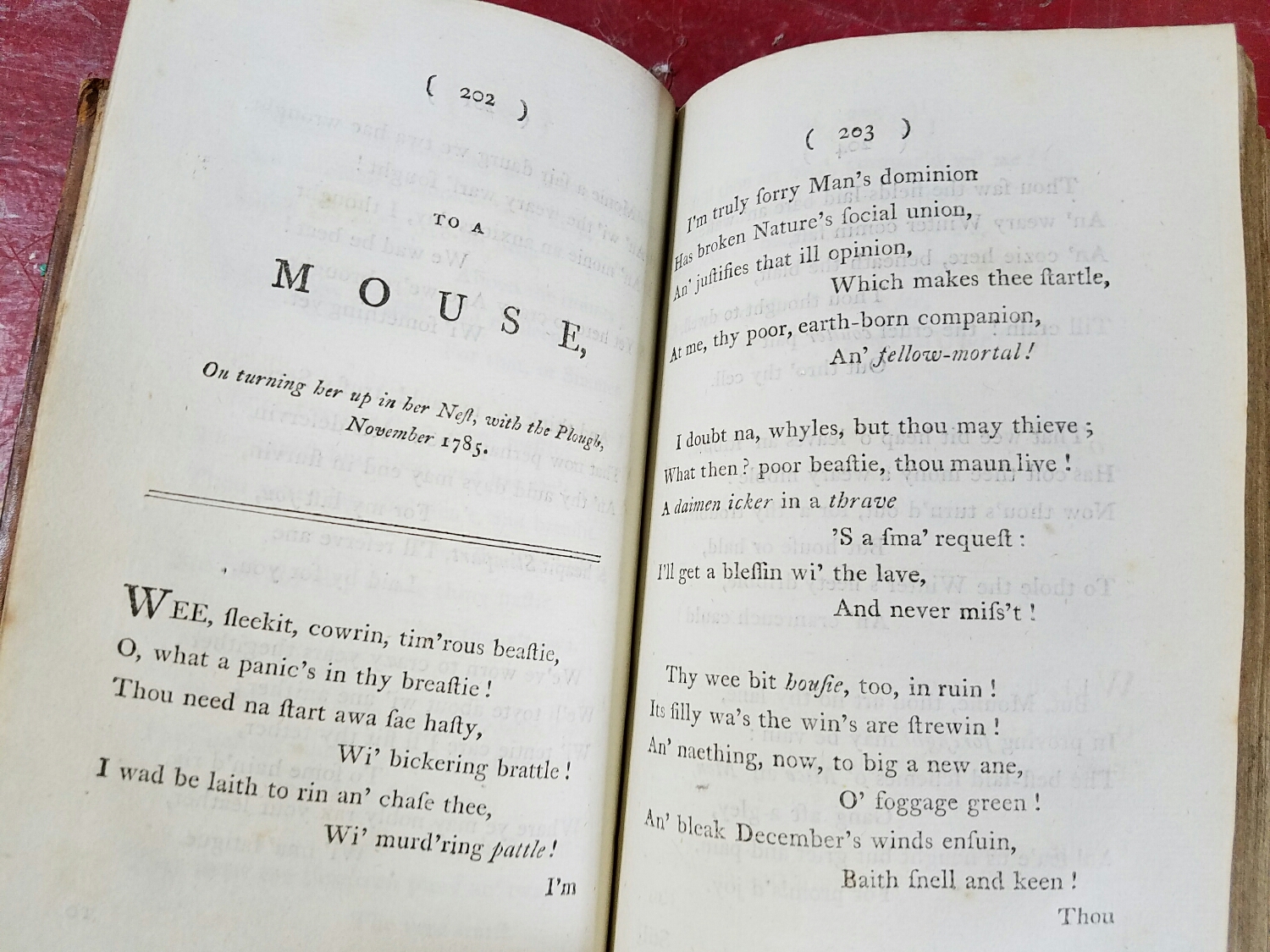 A 1796 edition of the collected Burns' poems. 