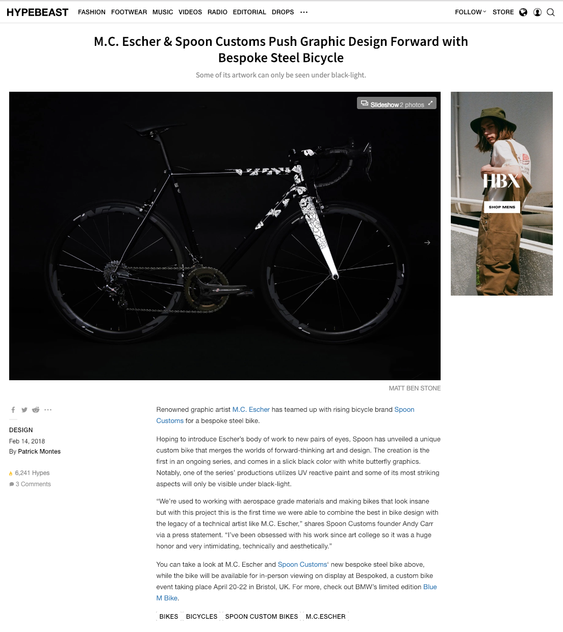 HYPEBEAST - M.C. Escher & Spoon Customs Push Graphic Design Forward with Bespoke Steel Bicycle