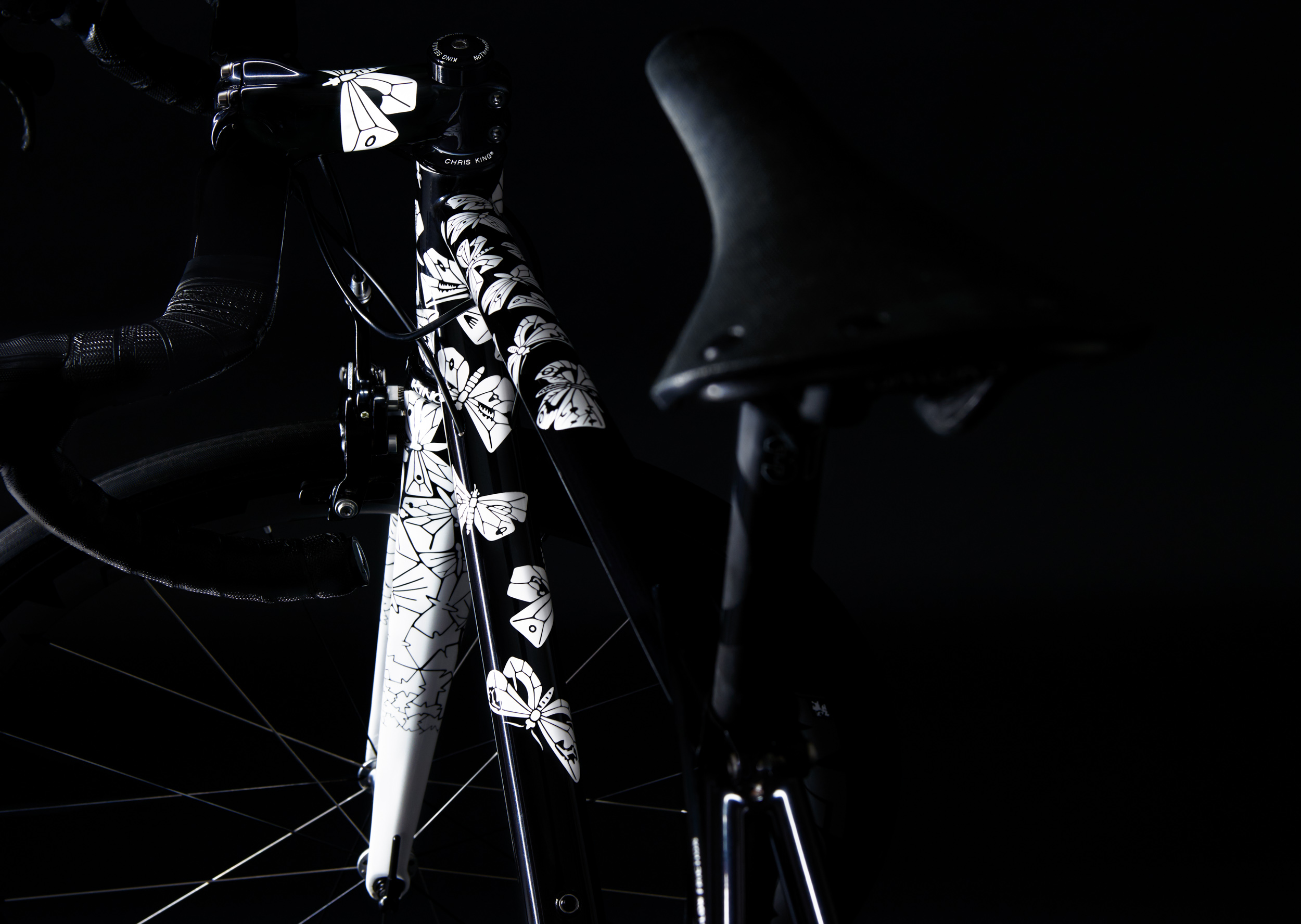 M.C. Escher's 'Butterflies' engineered to the frame of the Spoon Customs Izoard RR race bike