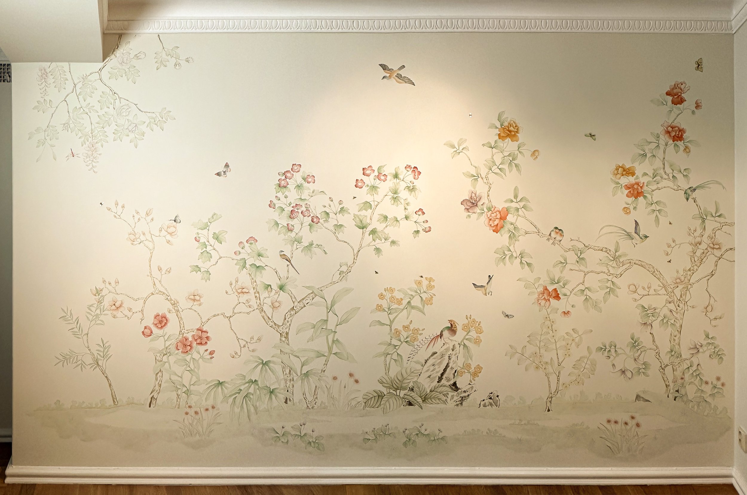 Chinoiserie mural - 4m x 2.6m - Matte acrylic direct to wall