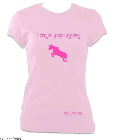 Pink Fitted Tshirt Unicorn FRONT.jpg