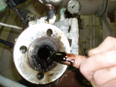 Oily water separator overboard discharge pipe - just lacking the water