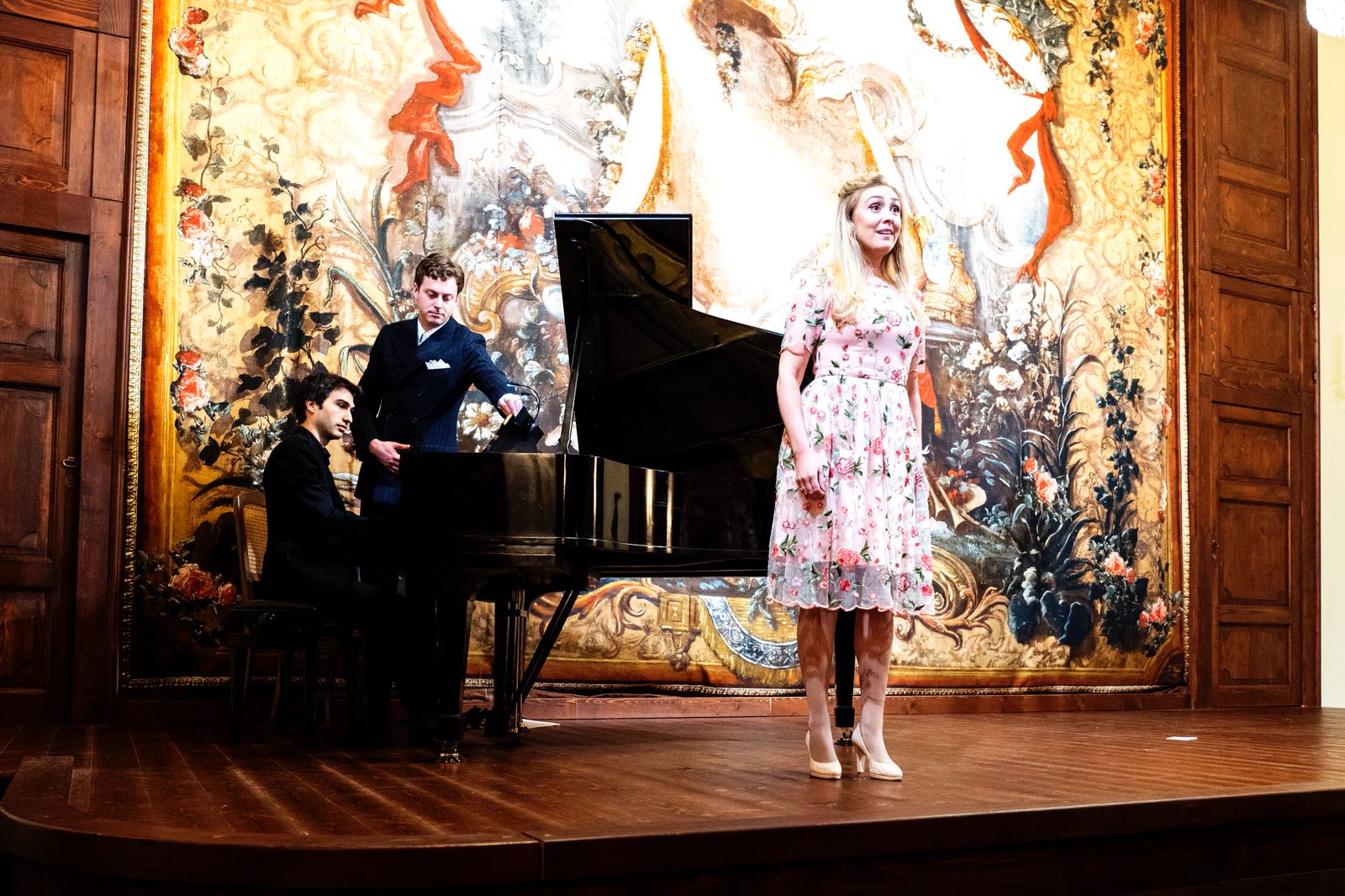 With soprano Louise Kemény at Villa Medici-Giulini in Milan