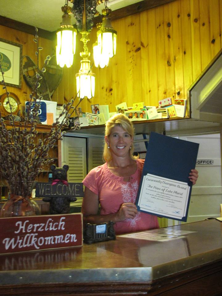 Jill Cardinale Segger and Frank Segger own and operate The Pines Inn ~ Lake Placid. They were awarded the Community Champion Award in August of 2015 for their continuation of being a tobacco-free establishment. This family owned and operated inn has been tobacco free for eleven years. Jill noted that since they owned the business, they have always been a non smoking establishment. She also noted that very few people even ask for a smoking room – and "most customers follow our rules." Congratulations to Jill and Frank for their tobacco-free establishment and for their efforts to make our community a safe place to live, work, and play.