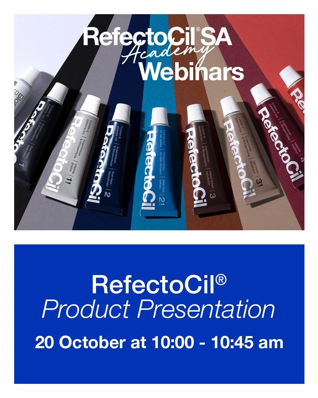 FREE WEBINAR ALERT 🚨

All you need to do is register, and we will do the rest 🗒️

RefectoCil Product Presentation
📅  20 October
🕣  10:00 - 11:00 am
🔗  www.refectocil.co.za/register-1