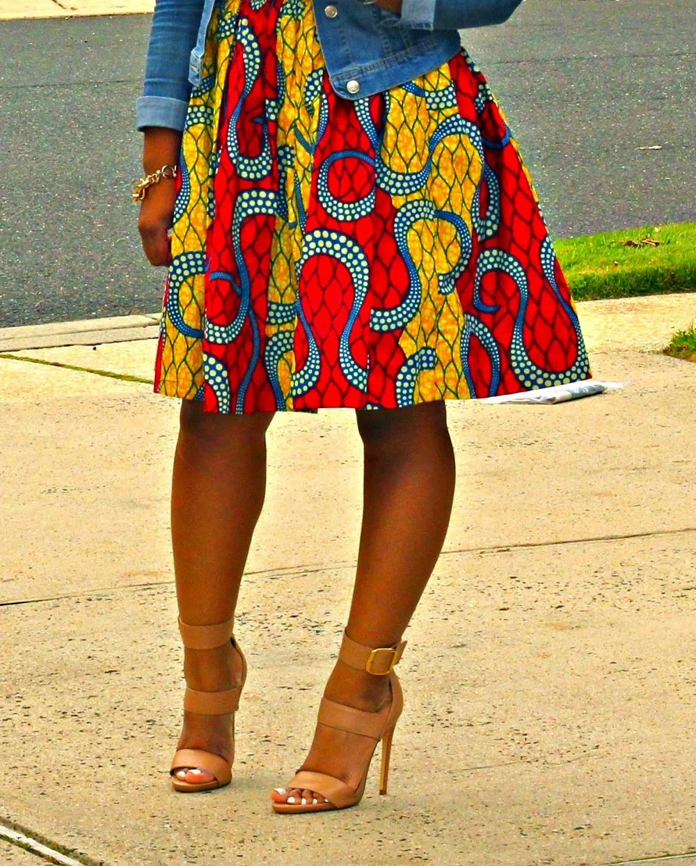 Ankara Print Midi Skirt