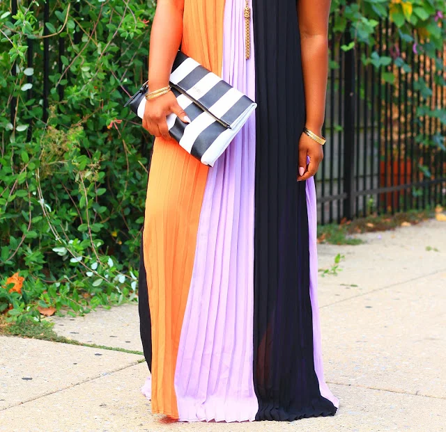 How to Wear a Color Block Maxi Dress