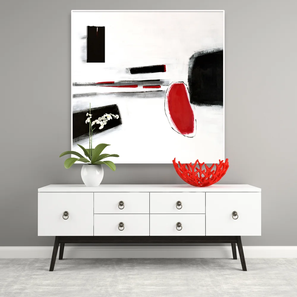 Part of  interior with stylish consol 3D rendering 2
