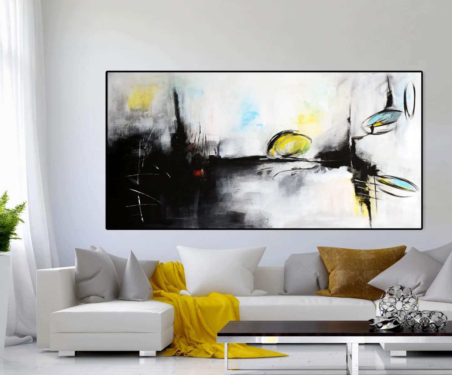 Lived in spacious living room 3d scene