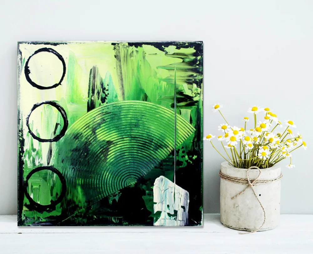 colored  hipster frame with chamomile FOLLOW YOUR DREAMS