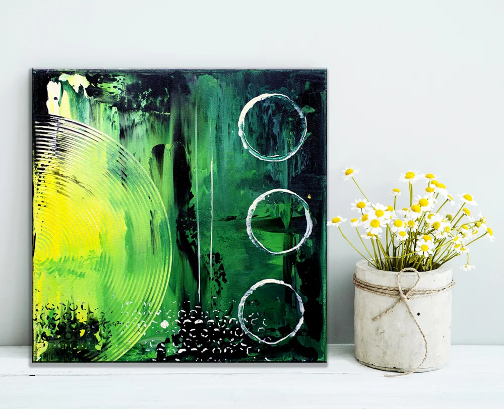 colored  hipster frame with chamomile FOLLOW YOUR DREAMS