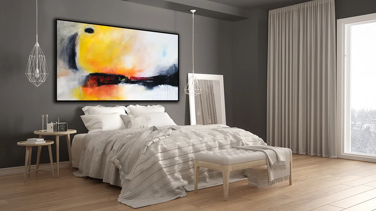 Classic bedroom, scandinavian modern style, minimalistic interio