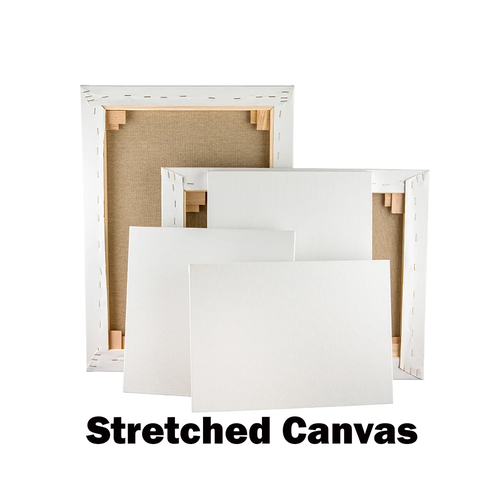 Gallery wrapped blank canvas on wooden frame - stretcher bar fra