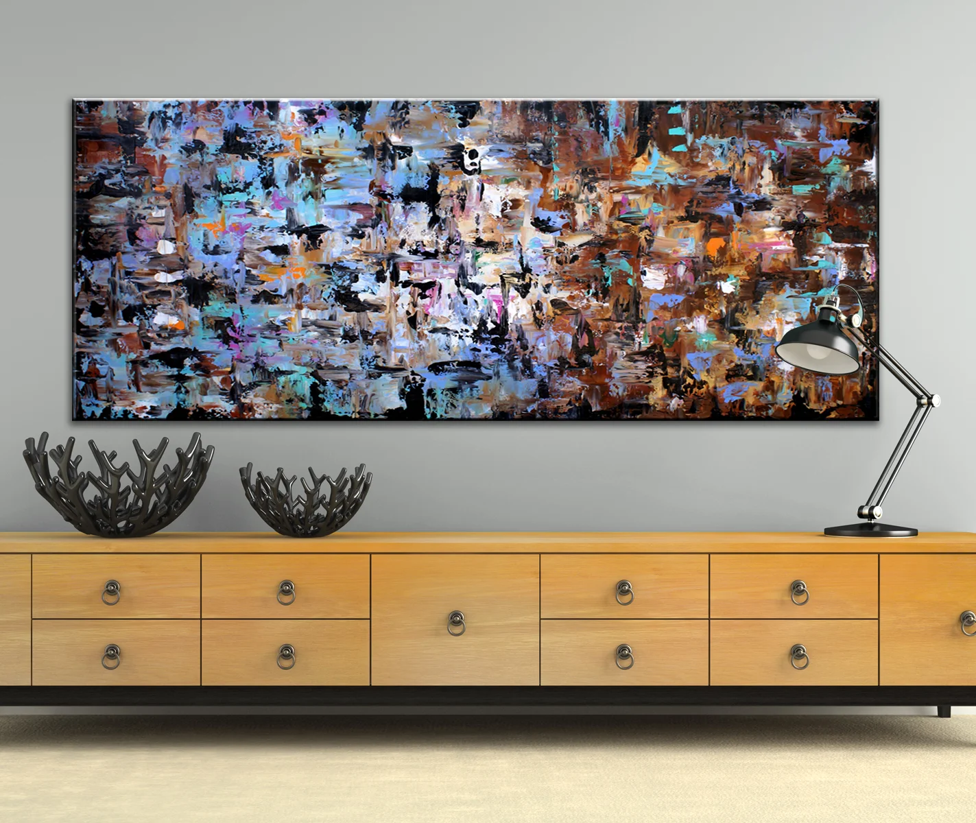 Large Abstract painting,  Large Handmade Abstract Painting on canvas,  contemporary wall art brown, purple #PSL005