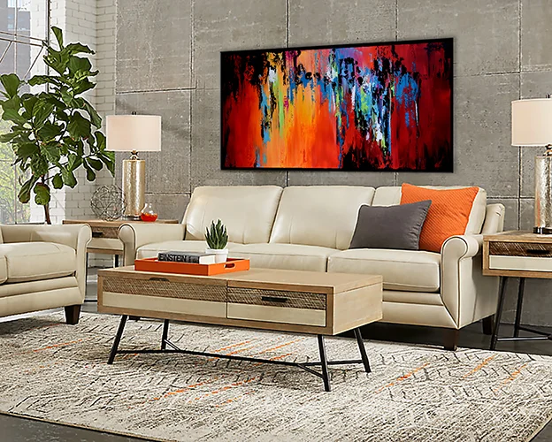 Extra Large Abstract painting, Handmade Abstract Painting on canvas, contemporary wall art red yellow orange blue green  #PSL018