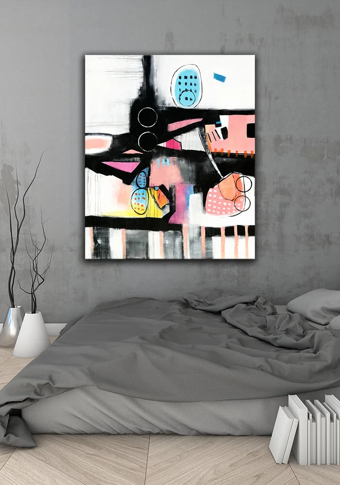 mock up dark bedroom hipster style interior background. 3d viz