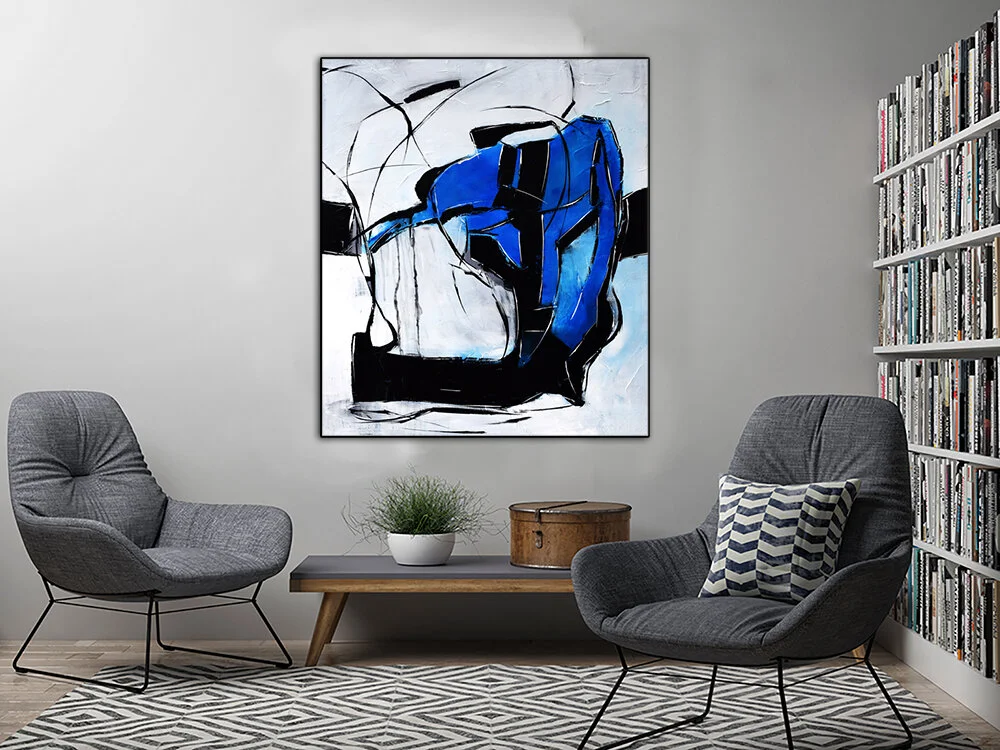 Blank poster, Scandinavian design interior, 3d illustration