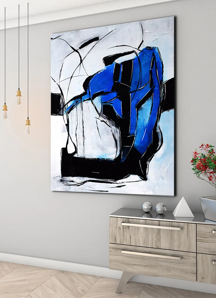 Mock up poster with light wall interior background, 3d render